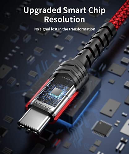 Image of JSAUX USB C to 3.5mm Audio Aux Jack Cable for iPad Pro 2018-Red [3.3ft]