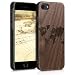 Produktbild kwmobile Schutzhülle kompatibel mit Apple iPhone 7/8 / SE (2020) - Hülle Handy aus Holz - Cover Case Handyhülle Travel Umriss Dunkelbraun