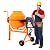 3 Cu. Ft Cement Mixer, Electric Concrete Mixer, 650W 1/3 HP Heavy Duty Concrete Mud Mixer Tools, Portable Concrete Cement Mixer with Wheels and Stand for Mortar, Stucco and Fodder
