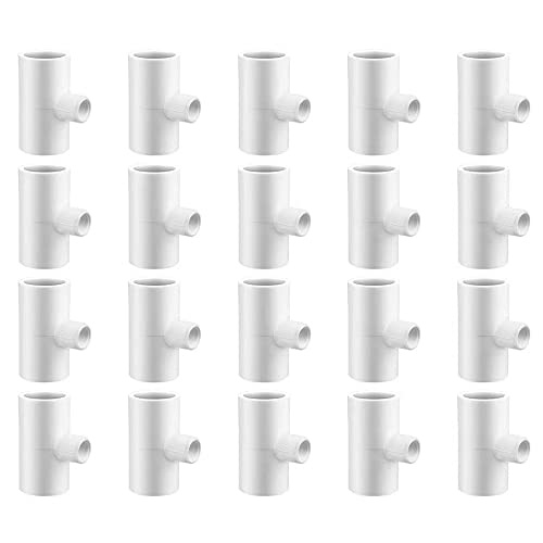 LONGHAO 20 pcs,Tubo En T De Pollo,Conectores En T De Pvc,Accesorios Para Gallinero,Accesorios En T De Pvc Para Bebederos De Pollos,Para TuberíAs De PláStico CéDula 40 De 1/2' Con Roscas Ftp