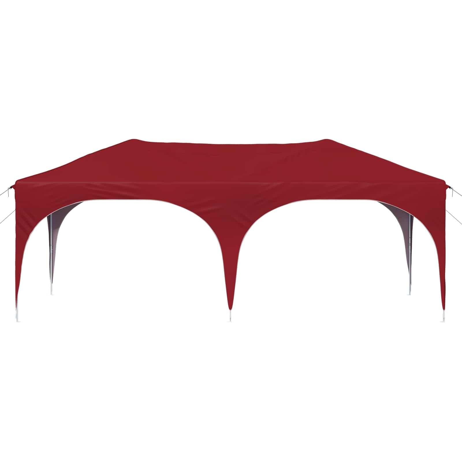 Namiot Pop-up bordowy, 575 x 288 x 245 cm Oxford | 3-stopniowa regulacja wysokości, wodoszczelność, ochrona przed promieniowaniem UV, 4 linki i 8 śledzi, do użytku na zewnątrz