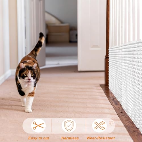 16" x 13" Cat Spike Mat Outdoor Indoor Cat Deterrent Scat Mat Keep Cats/Dogs Off Counter Pet Deterrent Training Mats Plastic Mats with Spikes (18.3 Sq.ft) (10) by Ysglory - Used condition - Image 4