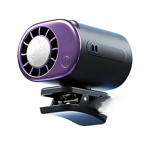 Ventilador de cintura portátil ZYFSHA y mini ventilador de clip recargable USB en color púrpura