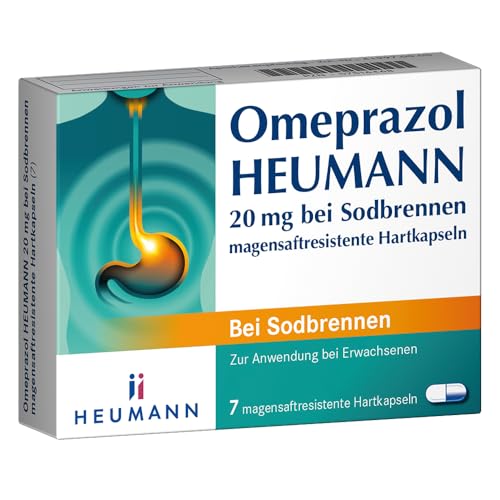 Omeprazol HEUMANN: akut gegen Sodbrennen und saures Aufstoßen langanhaltender Schutz vor Übersäuerung des Magens 7 Kapseln