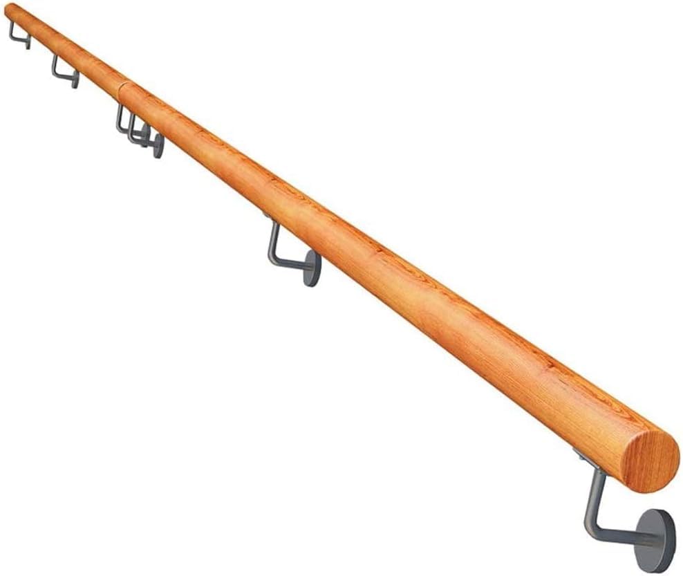 Kit de rampe en bois massif et supports inox design architectural