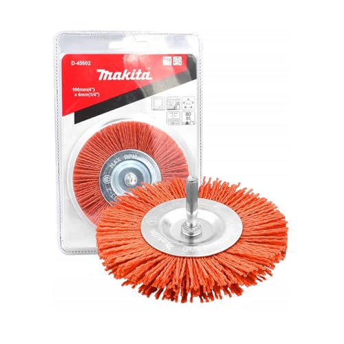 MAKITA D-45602 - Cepillo de nylon oblicuo de 100mm vastago 6mm grano 80 eSPesor 1.4 mm