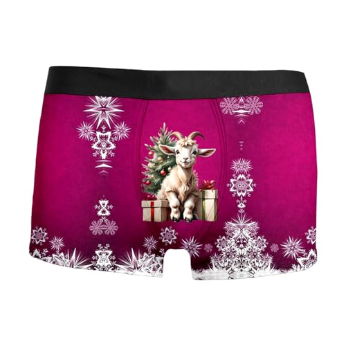 Vhersily Herren-Boxershorts, lustige Weihnachtsunterhosen, Weihnachtsshorts mit Weihnachtsmotiv, Boxershorts Bóxer Trunks Brief weich und frisch für Geburtstag Mottoparty, S Purple, M