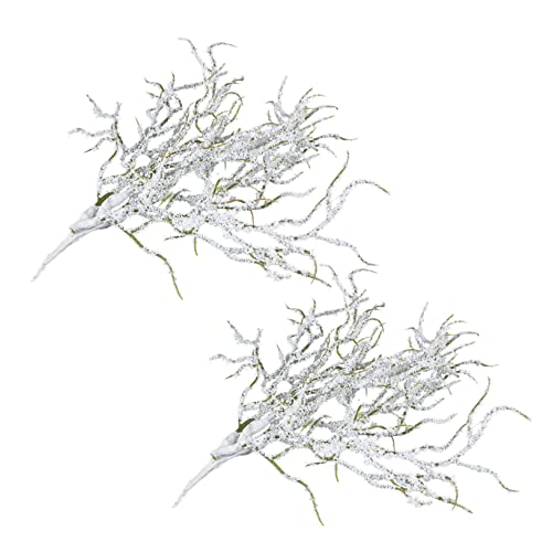 MUSISALY Simulated Snow Flakes Flocked Pine Twigs Decor for Christmas Home Decor