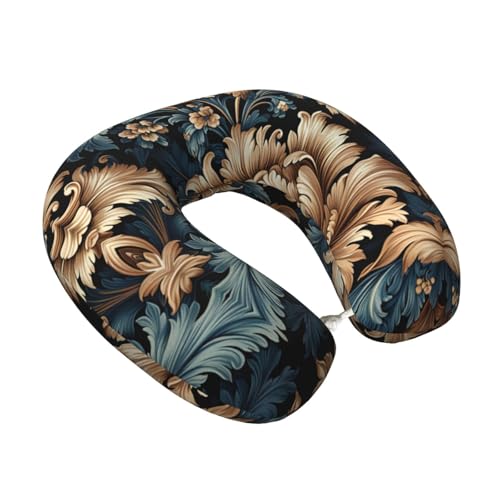 Almohada de viaje de espuma viscoelástica y diseño damasco miniatura 2