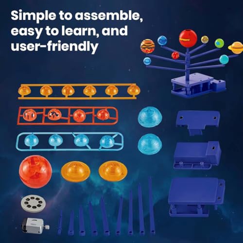 Image of DIY Solar System Kit Science Education Toy 360 Rotating 3D Planet Model with Laser Projector, Planetarium STEM Learning Kit for Kids 8+, Educational Astronomy Space Toy Birthday Gift Boys Girls