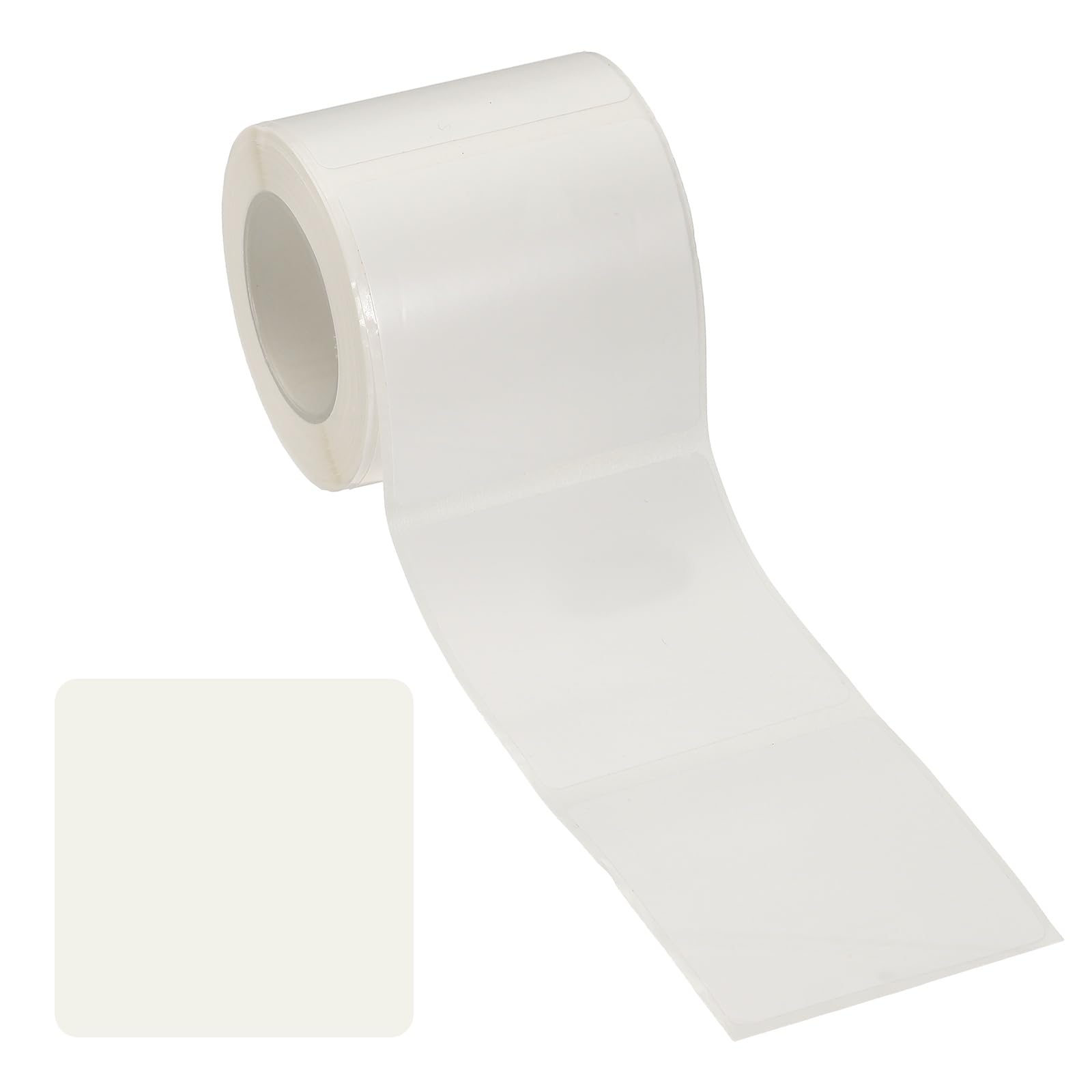 PATIKIL 160 Pcs Thermal Labels, 1.6x1.6 Square Thermal Printer Labels Stickers Self Adhesive Tags Paper 1 Roll Small Waterproof for Printer Small Business Name Tag Barcode, White