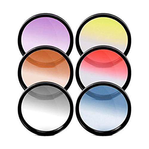 Vivitar 6-Piece Multi-Coated Rotating Graduated Color Filter Set (49Mm) Includes: Red, Yellow, Blue, Orange, Grey & Purple #TOP4