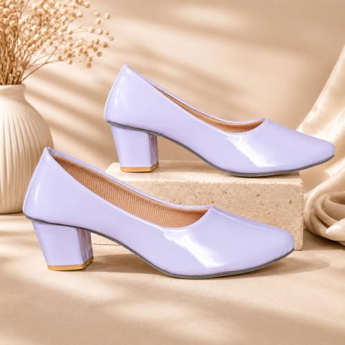 Image of Women's Block Heel Pumps | Comfortable Slip-On Office & Casual Heels | Stylish Women's Pumps