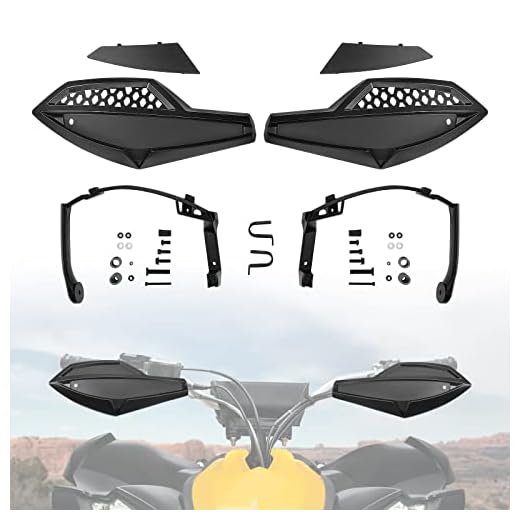 ATV Handguard Wind Deflectors, Kemimoto Handlebar Protector Kit with Mount Compatible with Can-Am Outlander 500 850 1000R MAX Renegade 2013-2022, Replace 715001706 + 715001378