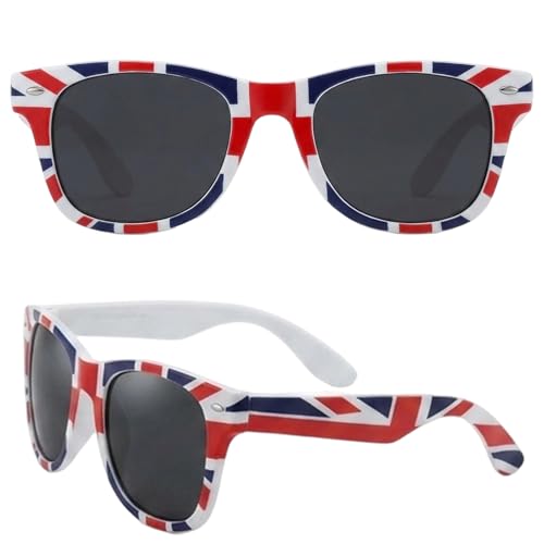 Wnzdp Union Jack Sunglasses 2 PCS Set of British Flag Design Sunglasses for Men and Women UV Protection Eyewear for Outdoor Activities Classic sun glassesfor men