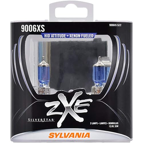 SYLVANIA - 9006XS (HB4A) SilverStar zXe High Performance Halogen Headlight Bulb - Bright White Light Output, HID Attitude, Xenon Fueled Technology (Contains 2 Bulbs)