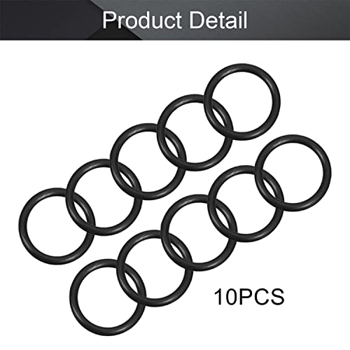 Othmro Fluorine Rubber O-Rings 10mm OD 8mm ID 1mm Width, Sealing Gasket, Black,Pack of 10 - Image 4