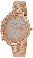 Olivia Burton Women's Quartz Case Cuffs analog Display and Stainless Steel Strap, OB16CB13