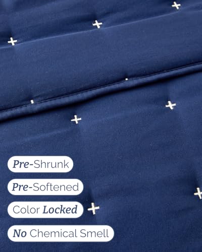 Image of Quilts King Size - Bedspread for King Size - Lightweight Comforter Set - Quilt Bedding Set for All-Seasons - Ultra Soft, Breathable & Comfy - Summer Coverlet with 2 Pillow Shams - 106 inch x 96 inch, Navy