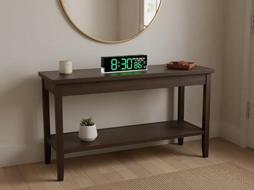 Image of Digital Alarm Clock 7 inch LED Display with Dual Alarm, Temperature, Date & Day Display, Adjustable Brightness, Soft Bottom Night Light, Desk /Table Clock for Home & Bedroom