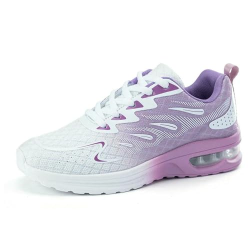 ZBDP - Zapatos deportivos para mujer, talla grande, con amortiguación de aire, de malla, transpirables, ligeros, cómodos, informales, para deportes, Purple, 40 EU