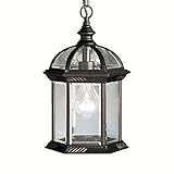 Kichler 9835BK Barrie Outdoor Pendant 1-Light, Black
