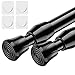 AIZESI 2PCS Spring Tension Curtain Rod, 28 to 48-Inch (Black)