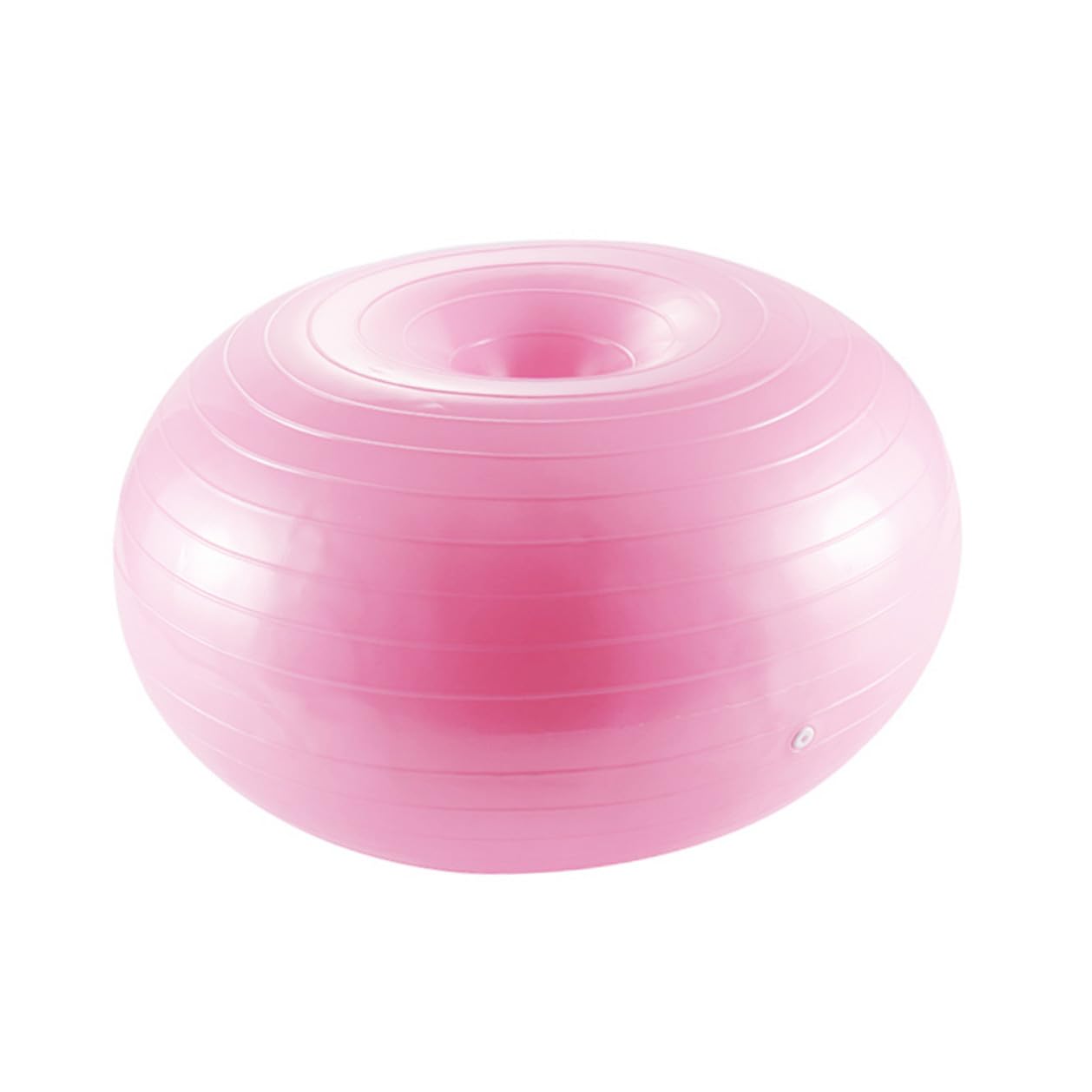 GARVALON Rosa Donut Gymnastikball aus PVC mit Luftpumpe für Balance | Anti Burst Design, Rutschfeste Oberfläche, für Training und Stabilität