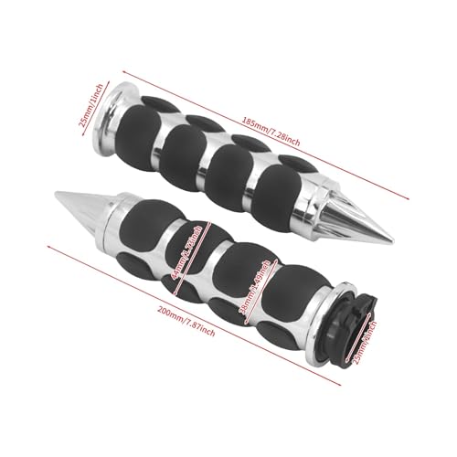 Empuñaduras de mano de 1" para motocicleta y manillar de 25mm compatible con cruiser custom 7