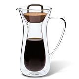 Double Wall Pour Over Coffee Maker - Insulated Coffee Glass Carafe with Cork Lid - Slow Hand Drip Coffee Filter Fits with Osaka, Willow & Everett, P&F Coffee Filters, Reusable Coffee Maker By Bolio