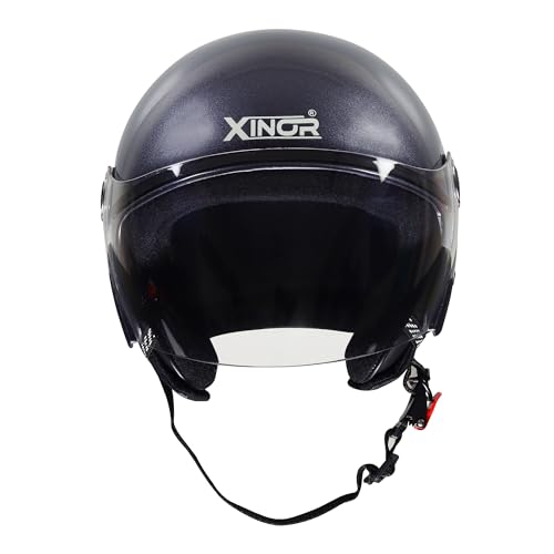 Image of Open Face Motorcycle Helmet for Men & Women | ISI Certified | Lightweight Helmet with Clear Visor - Medium