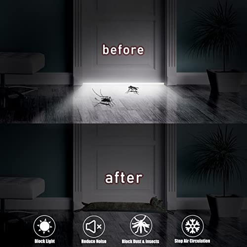 Image of Marwood Under Door Draft Stopper Decorative Wind Stopper 42 inch for Door & Window, Weighted Animal Air Draft Stopper Snake Noise Blocker for Bottom of Door with Hanging Loops - Grey Dog