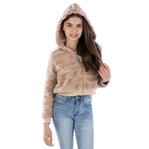 Image of Speechless Girls' Long Sleeve Boxy Faux Fur Jacket