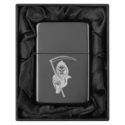Encendedor en caja negra con diseño Grim Reaper miniatura 1