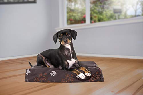 Image of Furhaven Water-Resistant Orthopedic Dog Bed for Small Dogs w / Removable Washable Cover, For Dogs Up to 20 lbs - Indoor /Outdoor Garden Print Mattress - Bark Brown, Small