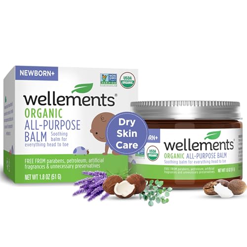 Image of Wellements Organic All Purpose Balm for Babies and Kids (1.8 Fl Oz) | Gentle and Soothing All Over Baby Ointment* for Dry, Chafed and Sensitive Skin | Free from Petroleum, Parabens and Fragrances