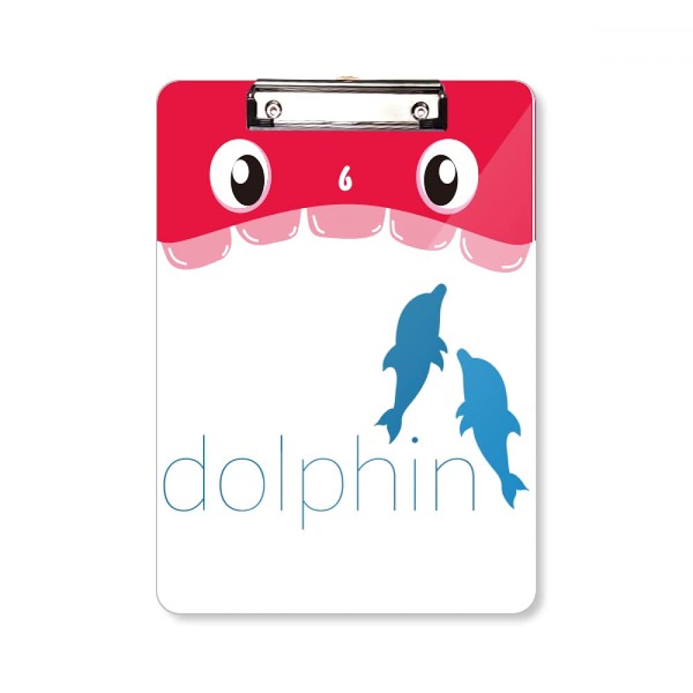 Bloc-notes d'apprentissage A4 avec dossier tête plate design dauphins dociles