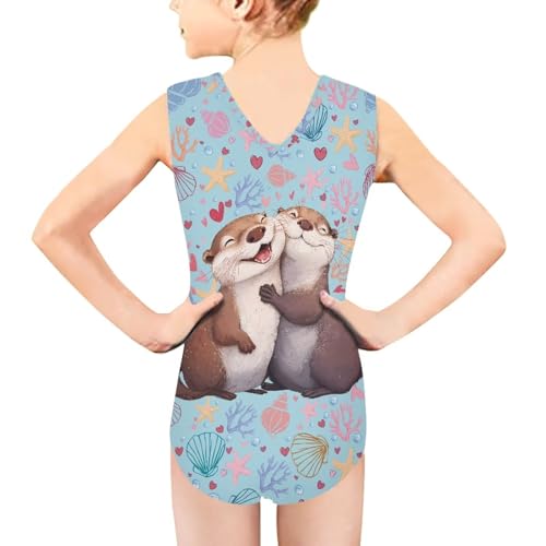 Image of Biyejit Girls Leotards Dance Sport Wear Gymnastics One-Piece Swimwear for Kids 3-14 Years