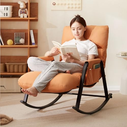 Chaise à bascule d'extérieur pour terrasse et camping avec coussin confortable
