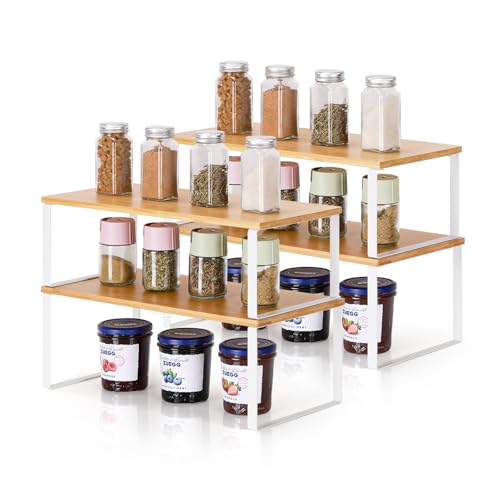 Paquete de 4 organizadores de estantes de cocina para gabinete