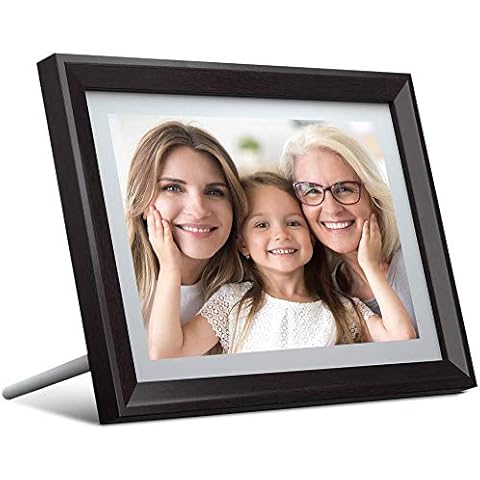 Dragon Touch Digital Photo Frame WiFi - 10 inch IPS Touch Screen HD Display, Share Photos via App, Email, Cloud, 16GB Storage, Auto-Rotat (10 inches, Brown) Cover