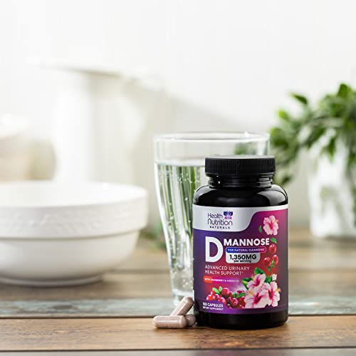D-Mannose With Cranberry Extract 1350 Mg Complex - Fast-Acting Urinary Tract Health Support, Natural Non-Gmo & Vegan Capsules, Flush Impurities, Extra Strength Dmannose For Women & Men - 120 Capsules #TOP7