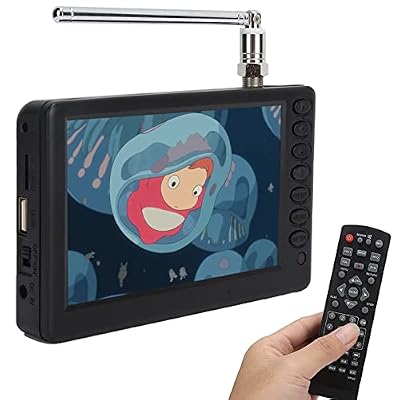 Portable ATSC HD TFT LED Digital TV - 5" Mini TV with Remote Control, 1080P, Rechargeable Battery, USB & TF Card Support, for Car, Camping & Kitchen
