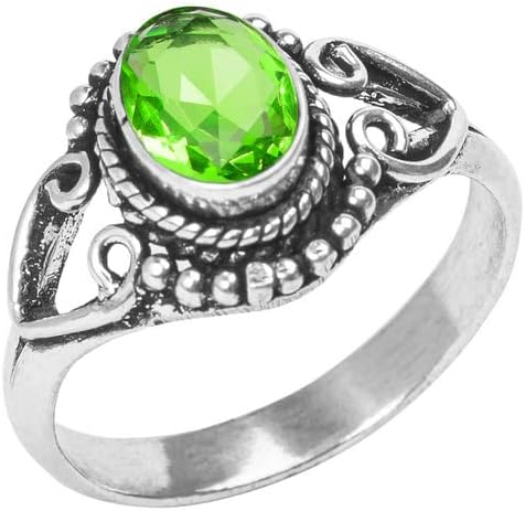 Miniatura 31 de Gemstone Ring, Silver Ring, Silver Overlay Handmade Ring, Bohemian Jewelry, Silver Ring For Women Girls All Size US, Anniversary Gift, Gift For Her