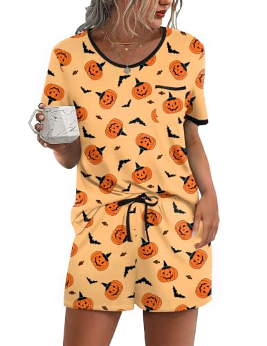 Image of Ekouaer Pajamas for Womens Set 2 Piece Soft Sleepwear, Chest Pocket