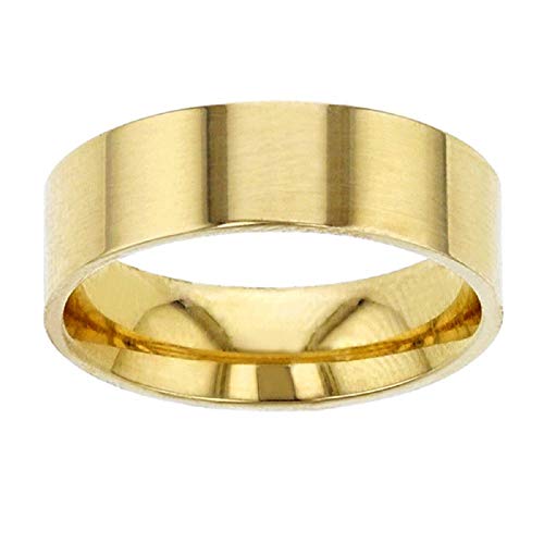 DECADENCE 10K or 14K Yellow & White Gold 4mm Polished Flat Comfort Feel Plain Wedding Band