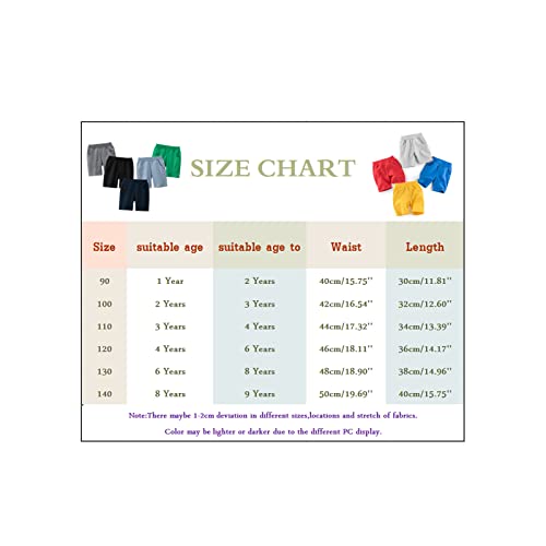 Shorts infantis infantis casuais de algodão de cor sólida com cintura elástica para vestir roupas de