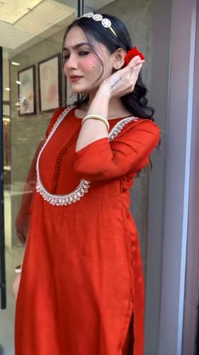Image of Yashika Women's Silk Blend Jacquard Kurta and Pant with Dupatta Set and Khatali Work Suitable For Every Indian Occasion