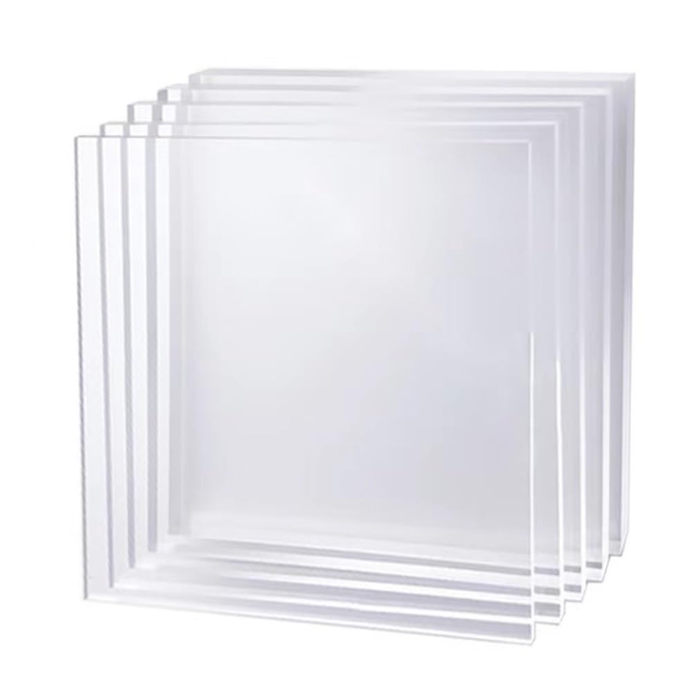 Hoja acrílica de bricolaje 2 uds hoja acrílica 100 200 300mm de plástico metacrilato transparente hojas acetato en bIanc0 for manualidades(12MM*250 * 250MM)