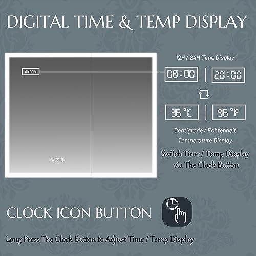 Ligmirr 942 Medicine Cabinet With Lights, 36×30 Inch Lighted Medicine Cabinet thumb #7